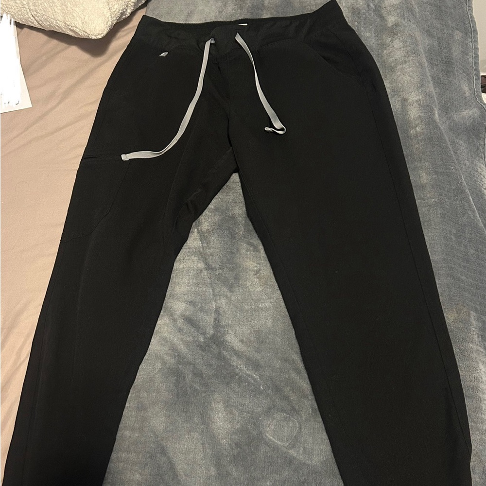Figs Women's Black Leggings with Gray Accents